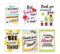 DPKOW Thank You Card for Teachers - Appreciation Greeting Cards with Envelopes for Leaving Teachers & Teaching Assistants, End of School & Retirement Gift