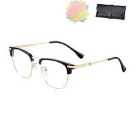 DPKSML Auto Focus Glasses, Glasses Self Adjusting, Half Frame Anti Blue Light Auto Focus Reading Glasses for Men Women (Gold,Auto Zoom)