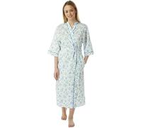 Dplay outlet Ladies Womens Floral Print Night Gown Robes Wraps Dressing Gown (BLUE, 12-14)