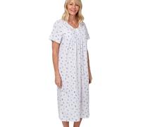 Dplay outlet Womens Candace Brushed Cotton Printed Peter Pan Collar Nightgown (Blue, 20-22)