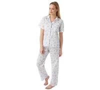 Dplay outlet Women's Ladies Polly Cotton Short Sleeve Pyjamas PJ'S (20-22, Lilac)
