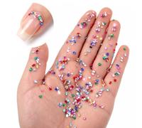 Dplolng 2000pcs Colorful Nail Gems and Rhinestones Nail Charms-Multi Shapes | 3D Flatback Rhinestones for Nails,Acrylic Nail Rhinestones Gems for Nails,Rainbow Nail Gems,Bedazzling Nail Decor