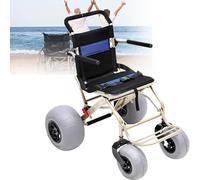DPLWJPP All-Terrain Beach Wheelchair Adult Folding Wheelchair with Balloon Tires and Quick-Release Wheels Lightweight Folding Wheelchair for Heavy-Duty Mobility and Beach Use