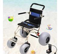 DPLWJPP All-Terrain Beach Wheelchair Light Beach Wheelchair with 12'',9'' Balloon Tires,Foldable Design,Quick-Rlease Wheels for Beach,Grass,Gravel and Water Access