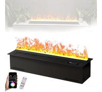 DPLXQPP Smart App Control 3D Atomizing Electric Fireplace,128 Colors & 5 Mist Levels,No Heat Humidifier with Anti-Dry Burning Auto Shut-Off,Modern Decor for Home and Hotel 80cm/31.5in