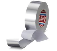 Dpm tapes - tesa 60672 Extra-Strong Self-Adhesive Aluminium Foil Tape for Ducts, Pipes and Insulation, -40 °C to +160 °C, 50 mm x 10 m