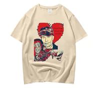 DPMTBD T-Shirt E-d -G-e-i-n Short-Sleeved Men's and Women's Casual Round Neck Tops, Fashionable Cartoon Printed Casual Shirts, Simple and Comfortable Short Sleeves-Khaki||XL