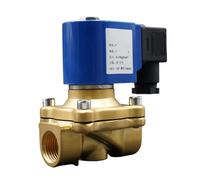 DPNABQOOQ 1PCS solenoid valve DC24V AC220V 110V 24V brass water valve large diameter direct-acting normally closed G3/8" to G2 EPDM 130 ℃(AC24V,1.25 Inch)