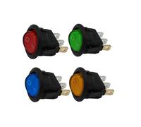 DPNABQOOQ 4 Pieces KCD1-2 12V 220V Round Rocker Point Boat LED Light Toggle Switch SPST ON/Off top Sales Electrical Controller KCD1(Mixed 4pcs,12V)