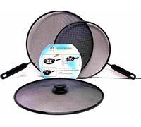 DPNY 3 x Splatter Guard Set Frying Pan Anti Splash Screen Cover Mesh Metal Wired 21 29 and 33cm