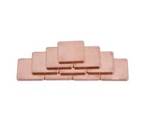 Dpofirs 10 Pcs Copper Shim, Copper Sheet Shim Piece Heatsink, 401 W/mk Thermal conductivity Thermal Pad for Laptop Desktop Computer GPU CPU 20 * 20mm(1MM)