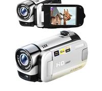 Dpofirs 1080PDigital Camera, 16MP Camcorder with 2.4 Inch Rotatable Screen, 16X Zoom HD Video Recorder with Fill Light, Video Camera Built-in Battery (Silver)