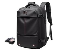 Dpofirs 19 Inch Vacuum Backpack, Vacuum Bags for Travel, Large Capacity Stylish Casual Men Expandable Travel Backpack with Vacuum Pump for Travel Business (Black)