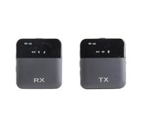 Dpofirs 2.4G Wireless Microphone System, with 2 Transmitters and Receiver, Omnidirectional Clip on Condenser Mics, 30-60m Range, Real Time Monitor, for Smartphone Camera Vlog (one-trigger-one)