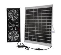 Dpofirs 25W Solar Powered 3 Fan Kit for Shed - Weather Proof Solar Panel Fan Kit for Greenhouse Chicken Coop - Simple Installation