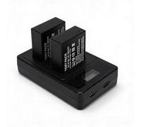 Dpofirs 2PCS 1600mAh Camera Lithium Batteries with Dual LED USB Charger, Rechargeable Replacement for X100VI XM5 XT30 Fuji X Series