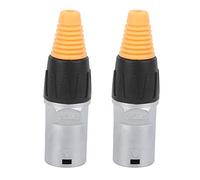 Dpofirs 2Pcs RJ45 Waterproof Plug, Portable Zinc Alloy Chrome Plating Mount Receptacle Feed, Fire Retardant Insulator Material ELRJA Panel Connector Yellow