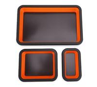 Dpofirs 3PCS Collapsible Magnetic Parts Tray Set, Foldable Tool Organizer | Durable Silicone Magnetic Trays with Strong Magnets for Screws Bolts Nuts Washers Pins, Space Saving for Garage Workshop