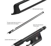 Dpofirs 4/4 Violin Fiddle Bow Well Balanced Black Horsehair for Smooth Playing, Ebony Frog, Professional Use