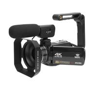 Dpofirs 4K Digital Video Camera with Microphone, 56MP 18x Zoom, Speaker Front Fill Light, Wide Angle Lens, Stabilizer, 128GB Card Support
