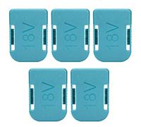 Dpofirs 5 Pcs Lithium Battery Holder Slots, ABS Protective Cover Kit for Battery Storage, compatible with ma-kita/ 18V, Blue Color