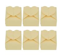 Dpofirs 50pc Heart Candy Boxes, Pearlized Cardstock Favor Box for Wedding | Graduation Treat Containers, Bridal Shower Gifts, No Glue Assembly, Fold Flat Storage