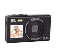 Dpofirs 5K 80MP Dual Screen Camera for Teens & Beginners | 18X Zoom & WiFi with 64GB Card, 1.5+2.8in UHD Screens, Webcam Function for Vlogging Travel Selfies (Black)
