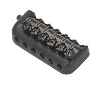 Dpofirs 6 String Headless Guitar Bridge Tailpiece Universal Device with String Lock Saddle for Electric Guitars (Black)