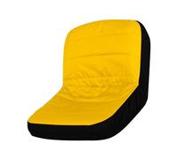 Dpofirs 600D Oxford Fabric Riding Lawn Mower Seat Cover, Weatherproof Tractor Seat Protector with 4 Pockets, Non-Slip Silicone Grip, Fits 12.4-14.1 Inch Backrest, No Armrest (Yellow)