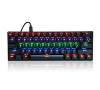 Dpofirs 61 Keys Professional Mechanical Keyboard with Blue Mechanical Switch, Universal Mechanical Keyboard with LED Backlight for Computers, Gaming Black Wired Keyboard