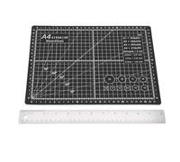 Dpofirs A4 Self Healing Rubber Cutting Mat Stainless Steel Ruler for Crafts and Model Making Ideal for Art Enthusiasts and Professionals