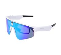 Dpofirs AI Smart Cycling Glasses, 8MP 4K Camera Video Recording for Cycling Hiking Skiing, EIS Stabilization, with Speaker & Mic for Music & Call (White Blue)