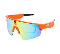 Dpofirs AI Smart Cycling Glasses, 8MP 4K Camera Video Recording for Cycling Hiking Skiing, EIS Stabilization, with Speaker & Mic for Music & Call (Orange)