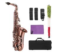 Dpofirs Antique Red Brass Saxophone Professional Sound for Performance Student Alto Sax Musical Instruments