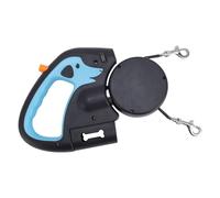 Dpofirs Automatic Retractable Dog Leash, Dual Head Design 500mAh Battery Powered Pet Walking Leash with Adjustable Length for 2 Dogs (Light Blue)
