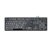 Dpofirs Backlit Large Print Keyboard, Light Up Keyboard for Elderly or Visually Impaired, USB Wired Lighted Keyboard, Oversize Letters Keyboard, 104 Keys QWERT Keyboard