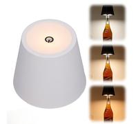 Dpofirs Bottle Lamp, LED Wine Bottle Lamp, 3 Color Stepless Dimming, Rechargeable Portable Wine Bottle Lights, with Touch Control, for Livingroom Restaurant Bar (White)