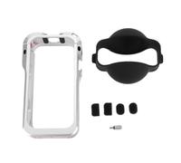 Dpofirs Camera Cage for Insta 360X6 (Silver) | Rugged Aluminum Alloy Protection Frame, Quick Release Magnetic Base, Cold Shoe Mount Hub
