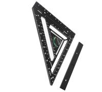 Dpofirs Carpentry Square Layout Tool Versatile Aluminium Alloy Ruler, Multifunctional Rafter Square for Woodworking Projects, Black Color
