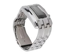 Dpofirs Convex Arc Structure LED Watch Fashionable Binary Time Mode Easy to Wear for LED Electronic Watch 30m Life for Men Stainless Steel Glass