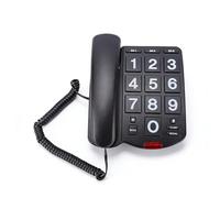 Dpofirs Corded Basic Landline Phone, Simple Caller ID Telephone, Large Keys Small Desk Phone for Home Office, One Touch Speed Dial, Large Volume (Black)