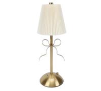Dpofirs Cute Bow Table Lamp, with Fabric Shade, Decorative Bedside Lighting, Rechargeable LED Bow Lamp, for Desk, Bedroom, Home, Hotel (Yellow)