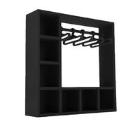 Dpofirs Doll Clothes Closet Wardrobe, Doll Accessories Display Box with 10 Hangers, Open Clothing Storage Cabinet for Dollhouse Organization and Decoration (Black)