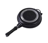Dpofirs Double Sided Grill Pan, Square Double Sided Pressure Cooking Pan with 4000Gs Magnetic Lock and Non Stick, Die Cast Aluminum Alloy Two Frying for Indoor Outdoor (Round)
