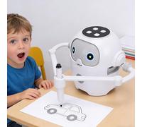 Dpofirs Drawing Robot, Kids Smart Learning Drawing Robot with 58 Cards for Interactive Educational Fun, NFC Technology Automatic Painting Machine, Creativity Stimulation Art Toy (White)