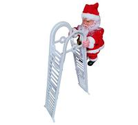 Dpofirs Electric Climbing Ladder Christmas Tree Ornament Doll with Music and Somersault Functions for a Cheerful Christmas Atmosphere