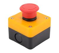 Dpofirs Emergency Stop Mushroom Head Push Button Switch with Box for Indoor and Outdoor Use 10A Red Sign ABS Material