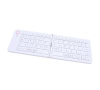Dpofirs Foldable Bluetooth Keyboard, Magnetic Ultra Slim Folding Keyboard Rechargeable with Stand, 67 Keys Portable Wireless Travel Keyboard for Phone Tablet Laptop (White)