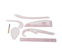 Dpofirs French Curve Ruler Set, 7 Pcs Transparent Sewing Rulers with Tracing Wheel for Pattern Making Drafting Dressmaking