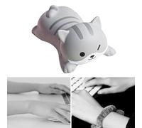 Dpofirs Funny Cartoon Animal Design Mouse Wrist Rest Ergonomic Wrist Support Pad for Home Office (Grey Cat)